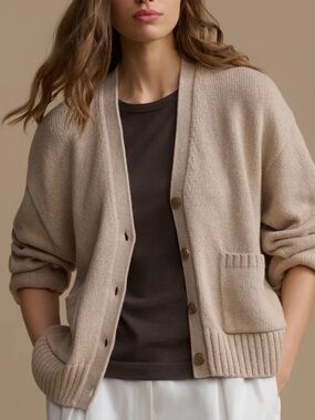 Jenni Kayne Tan Open Oversized Cardigan Sweater Sz. XS